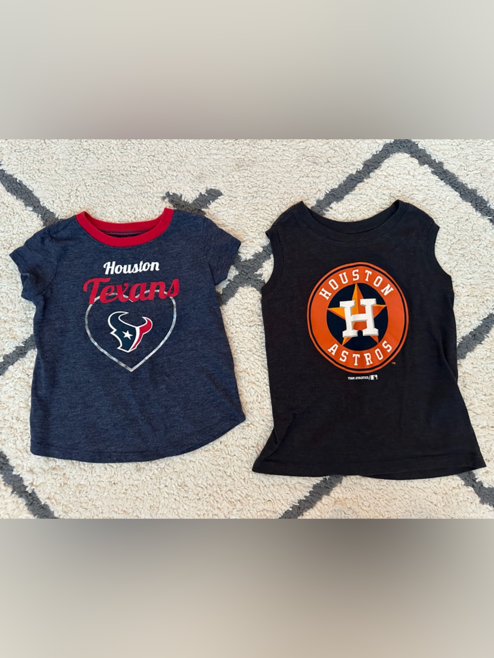Toddler girl Houston Texans & Astros shirts